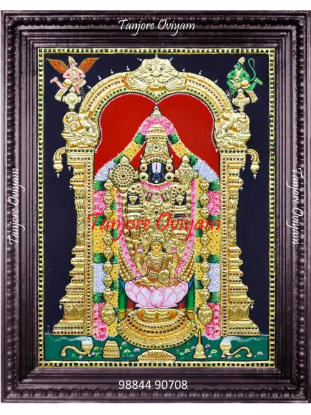 Balaji With Lakshmi Tanjore Painting 